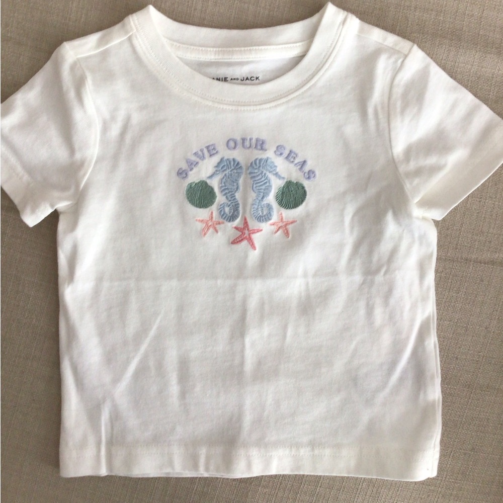 Janie and Jack White Tee with Sea Creatures